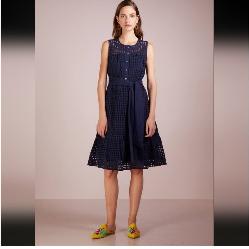 J. Crew Navy Eyelet Dress